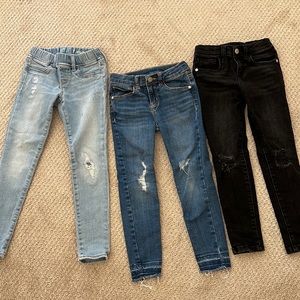 3 girls jeans jeggings size 6 and 7 GAP and art class